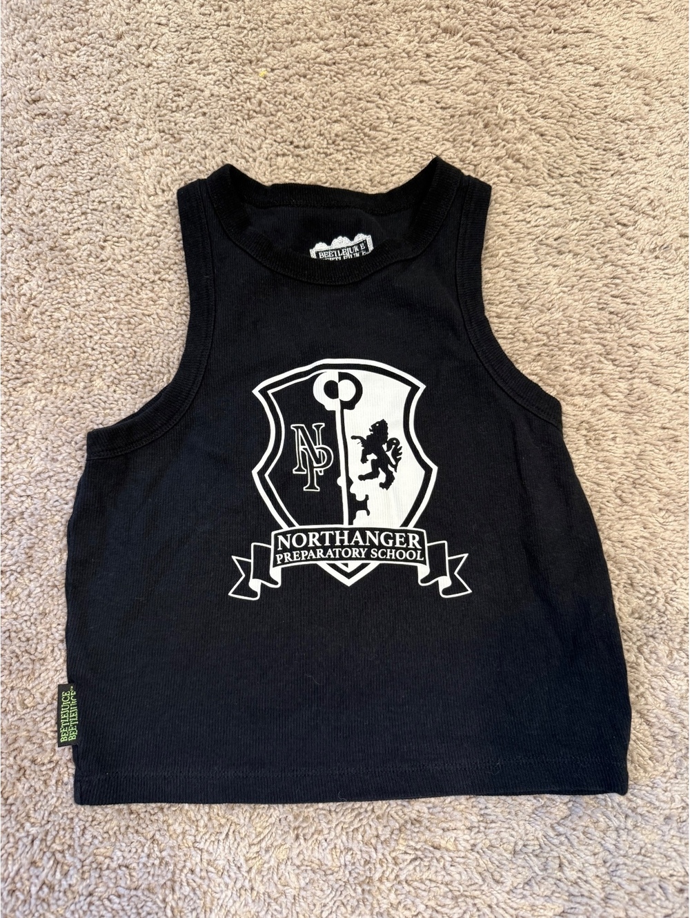 Beetlejuice Northanger Preparatory School Black Tank Top Size Medium
